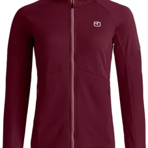 Aanbieding Ortovox Fleece Light Grid Hoody W - Red Malbec - S