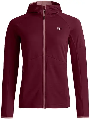 Aanbieding Ortovox Fleece Light Grid Hoody W - Red Malbec - S