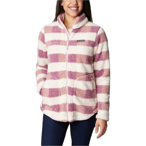 Aanbieding FleeceCOLUMBIAWEST BEND FULL ZIP W DUSTY PINK/CHECK MULTI