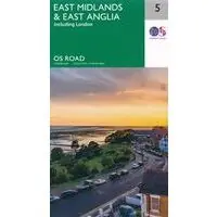 ORDNANCE SURVEY WEGENKAART MIDLANDS OOST OS5 (9780319263778) Laatste Versie