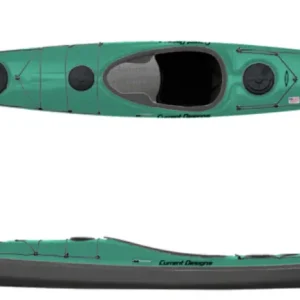 Tijdelijk Beschikbaar Current Designs Karla zeekajak met vin - Glasvezel - Aqua/grijs/grijs