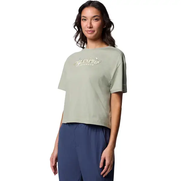 Beperkte Voorraad T-shirtCOLUMBIAROLLING BEND GRAPHIC RELAXED CROP SS W SAFARI/OUTBACK CRITTERS