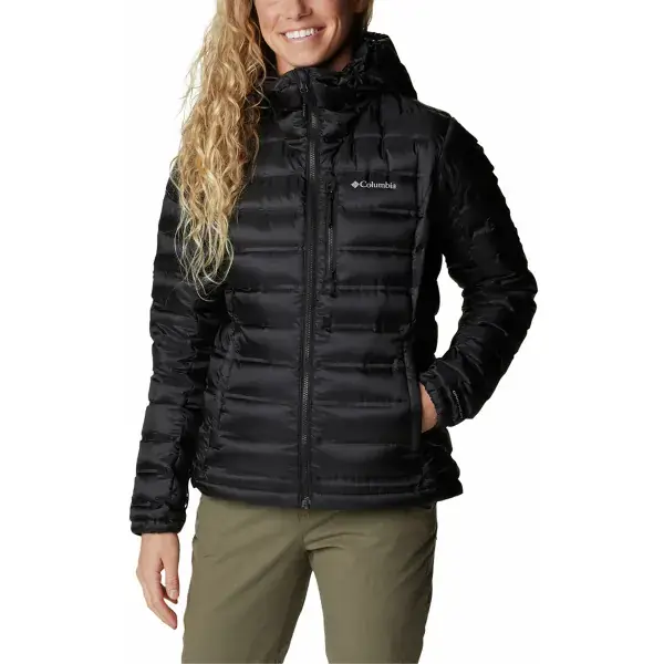Beperkte Voorraad Ski donsjackCOLUMBIAPEBBLE PEAK DOWN HOODED JACKET W BLACK
