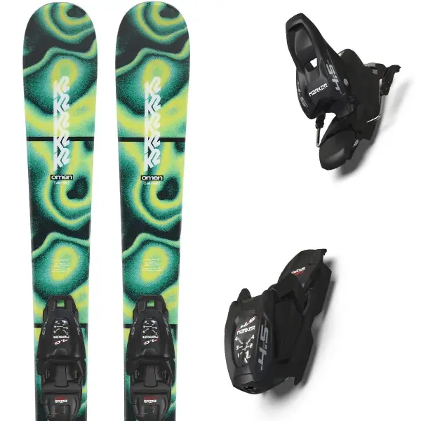 Uitverkoop Ski packK2OMEN JR + 4.5 FDT GREEN/BLACK